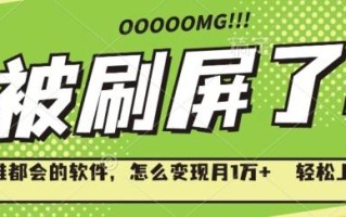 一个谁都会的软件，怎么变现月1万+轻松上手