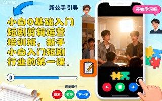 小白0基础入门短剧剪辑运营培训班，新手小白入门短剧行业的第一课