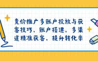 竞价推广多账户投放与获客技巧，账户搭建，多渠道精准获客，提升转化率