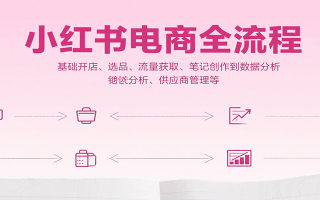 小红书电商全流程，基础开店、选品、流量获取、笔记创作到数据分析、供应商管理等
