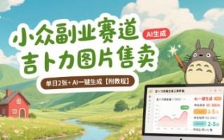 小众副业赛道 吉卜力图片售卖 单日2张+ AI一键生成【附教程】