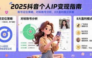 2025抖音个人IP变现指南，账号定位策略，对标账号分析，8大盈利模式拆解