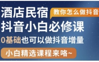 抖音本地生活酒店民宿运营，0基础也可以做抖音增量
