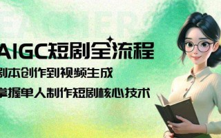 AIGC短剧全流程：剧本创作到视频生成，掌握单人制作短剧核心技术