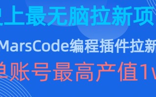 豆包MarsCode编程插件拉新玩法，史上最无脑的拉新项目，单账号最高产值1w