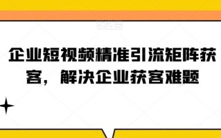企业短视频精准引流矩阵获客，解决企业获客难题