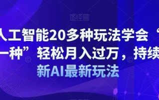 AI人工智能20多种玩法学会“其中一种”轻松月入过万，持续更新AI最新玩法