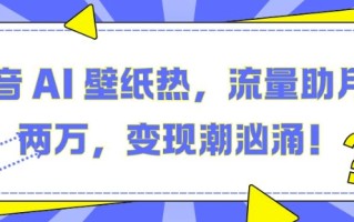 抖音 AI 壁纸热，流量助月入两W，变现潮汹涌【揭秘】