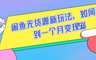 闲鱼无货源新玩法，如何做到一个月变现5W【揭秘】