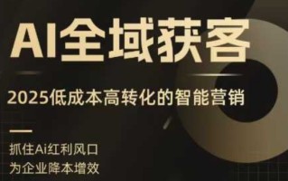 AI全域获客实训营，2025低成本高转化的智能营销，精准找客，高效营销