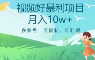 外边收费699项目，视频号暴利项目，多账号可复制，红利期
