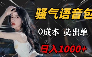 (9701期)骚气语音包，0成本一天1000+，闭着眼也能出单，详细教程！
