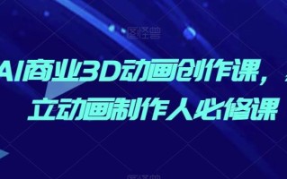 AI商业3D动画创作课，独立动画制作人必修课