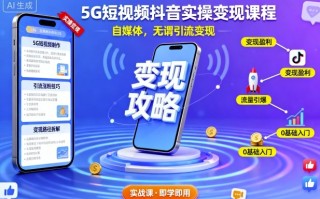 5G短视频抖音实操变现课程，自媒体，无谓引流变现