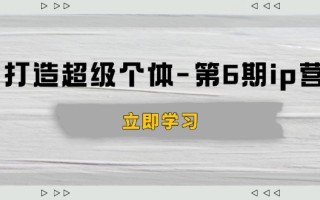 打造 超级个体-第6期ip营：商业认知,产品设计,成交演练,解决知识变现难题