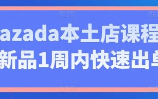Lazada本土店课程，新品1周内快速出单