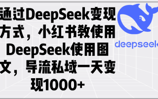 通过DeepSeek变现方式，小红书教使用DeepSeek图文，导流私域一天变现1000+
