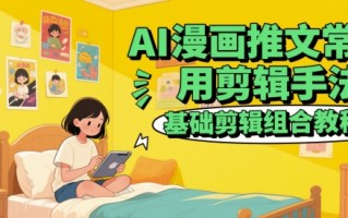 AI漫画推文常用剪辑手法，基础剪辑组合教程
