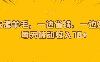 天天薅羊毛，一边省钱，一边赚钱，每天被动收入70+
