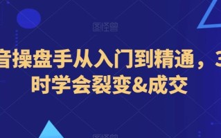 抖音操盘手从入门到精通，3小时学会裂变&成交