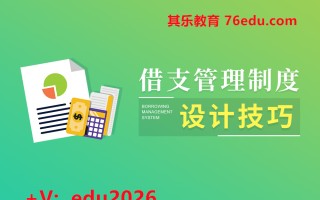 借支管理制度设计技巧（3集） mp4高清无水印视频教程网盘免费下载