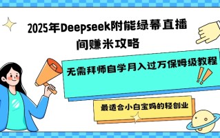 2025年Deepseek附能绿幕直播间挣米攻略无需拜师自学月入过W保姆级教程，最适合小白宝妈的轻创业