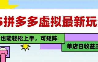 25最新拼多多虚拟电商，单店日入3位数， 小白也能快速上手，保姆级教程