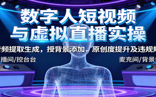 数字人短视频与虚拟直播实操，音频提取生成，背景添加，原创度提升及违规规避