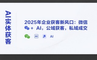AI实体获客，2025年企业获客新风口：微信+ AI，公域获客，私域成交
