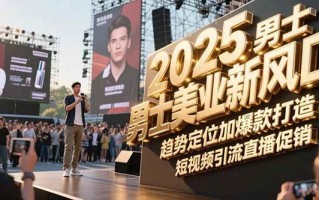 2025男士美业新风口，趋势定位加爆款打造，短视频引流直播促销