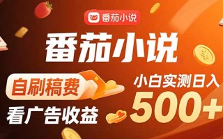 稳定3年官方番茄小说自刷稿费小白单日500+