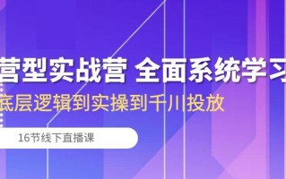 运营型实战营 全面系统学习-从底层逻辑到实操到千川投放(16节线下直播课