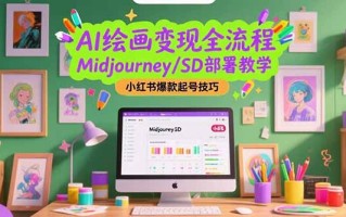 AI绘画变现全流程，Midjourney/SD部署教学，小红书爆款起号技巧