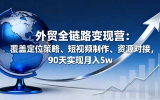 外贸全链路变现营：覆盖定位策略、短视频制作、资源对接，90天实现月入5w
