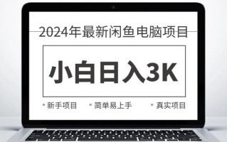 2024最新闲鱼卖电脑项目，新手小白日入3K+，最真实的项目教学