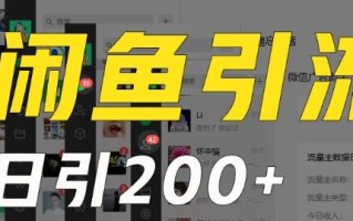 外面收费6980闲鱼引流法，日引200+创业粉，每天稳定2000+收益，保姆级教程（适合居家创业）