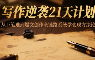 写作逆袭21天计划：从下笔难到爆文创作全链路系统学变现方法论