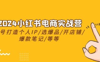 2024小红书电商实战营，养号打造IP/选爆品/开店铺/爆款笔记/等等(24节)
