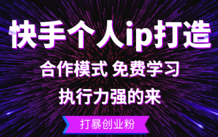 快手个人ip打造：执行力强的来 打暴创业粉