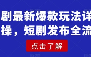 短剧最新爆款玩法详细实操，短剧发布全流程