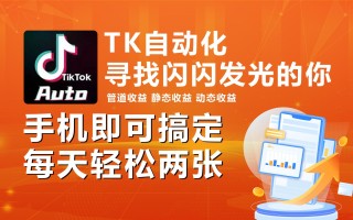 海外抖音TK自动挂机，手机全自动挂机，每天轻松搞2张