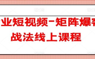 企业短视频-矩阵爆客战法线上课程