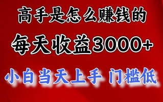 高手是怎么赚钱的，1天收益3500+，一个月收益10万+，