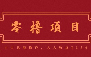 分享一个零撸项目，超简单副业小白必看，人人收益¥150(附渠道)