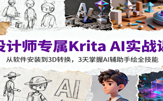 设计师专属Krita AI实战课：从软件安装到3D转换，3天掌握AI辅助手绘全技能