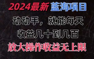有手就行的2024全新蓝海项目，每天1小时收益几十到几百，可放大操作收…