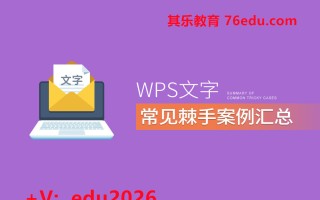 WPS文字常见棘手案例汇总（4集） mp4高清无水印视频教程网盘免费下载