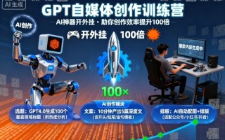 GPT自媒体创作训练营：AI神器开外挂，助你创作效率提升100倍