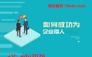 如何成功为企业猎人（3集） mp4高清无水印视频教程网盘免费下载