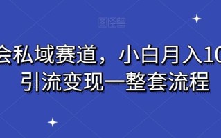 读书会私域赛道，小白月入10万+，引流变现一整套流程